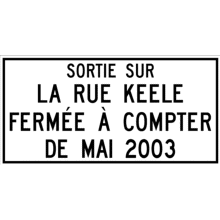 Rue fermée/Avis de restriction